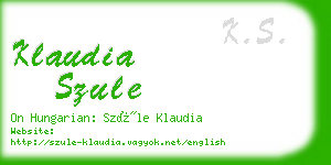 klaudia szule business card